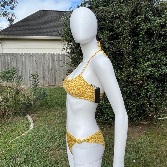 💋NWT KENDALL & Kylie Double Gather Spotted Print Knot Detail Bikini 2 Piece Set - Picture 11 of 12